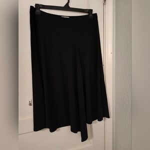 Vintage Michael Kors Offset Flared Black Midi Skirt